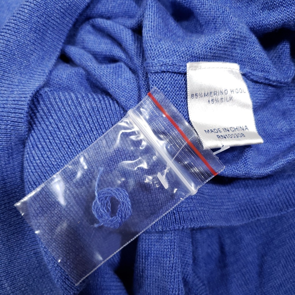 Peter Millar Sweater Mens XXL Blue Merino Wool Silk Crewneck MF19S42 Pullover - Picture 7 of 8